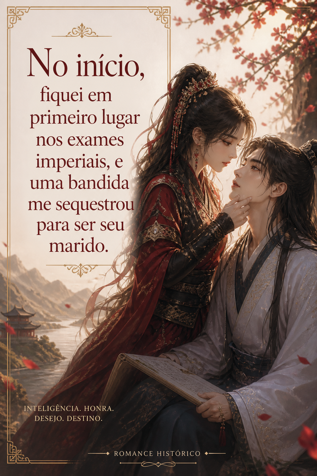 No início, fiquei em primeiro lugar nos exames imperiais, e uma bandida me sequestrou para ser seu marido.