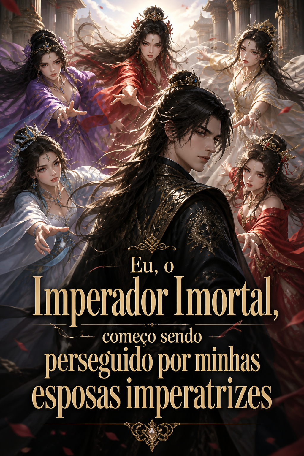 Eu, o Imperador Imortal, começo sendo perseguido por minhas esposas imperatrizes